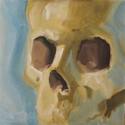 painted image of a skull